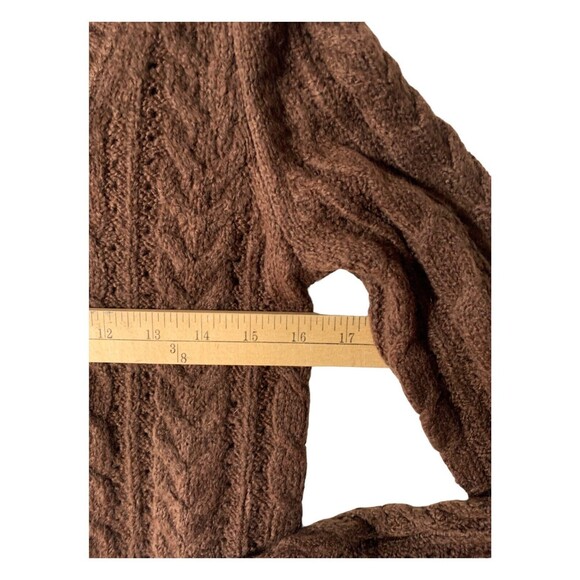 New! American Eagle Outfitters Chunky Brown Knit Cropped Cardigan Women’s Sz XS - Picture 8 of 11